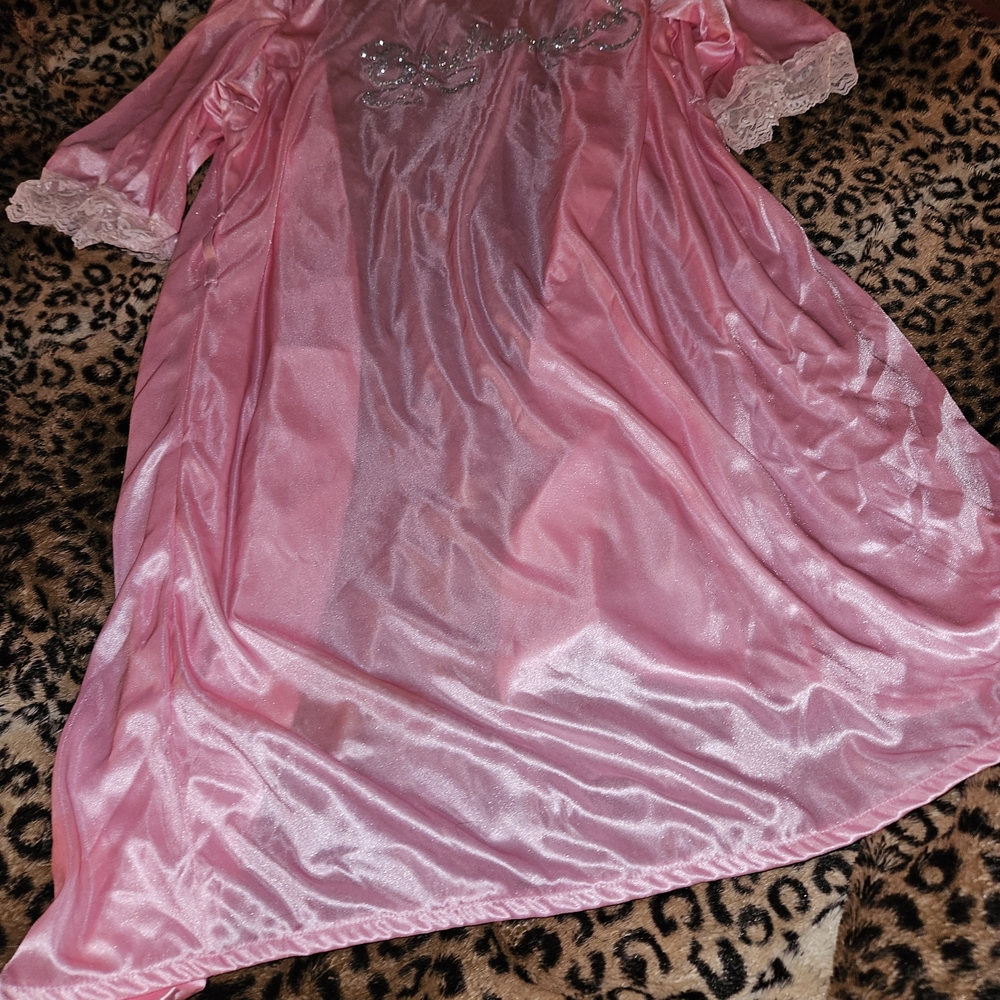 Bridesmaid Pink Satin Robe - Picture 3 of 6